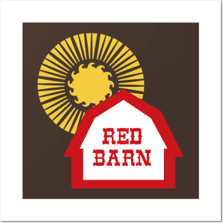 Red Barn restaurant farm and sun Posters and Art